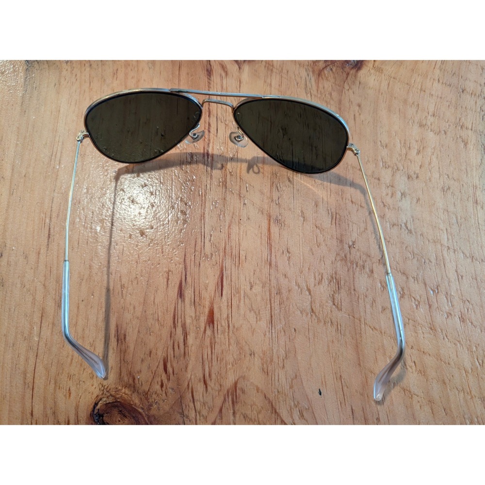 Ray-Ban Aviator Sunglasses G-15‎ Lenses RB3025 Gold Frame Dark Green Classic - Picture 6 of 6
